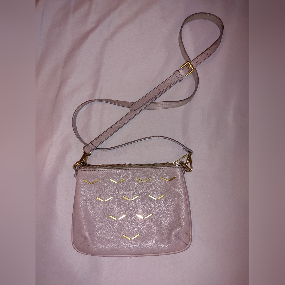 Fossil Gray‎ Leather Crossbody Purse